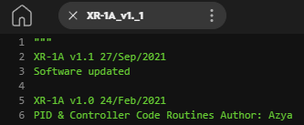 Robot XR-1A code